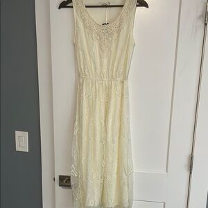 Hazel Cream Ruched Midi Sundress